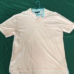 Tommy Hilfiger Polo Shirt XXL Pink Short Sleeve Classic Flag Logo